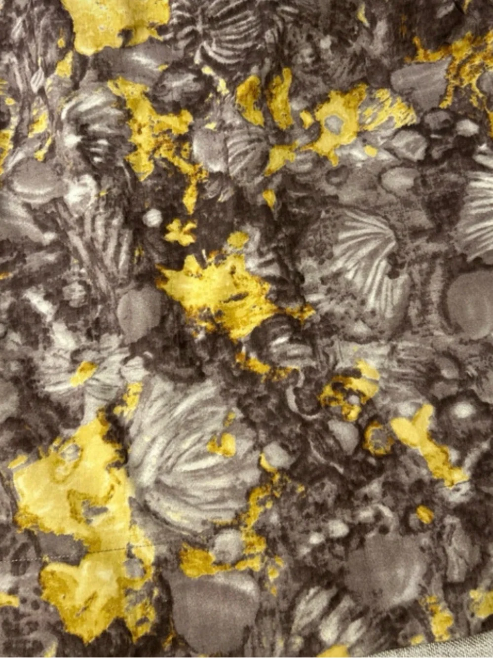 Talbots Gray and Yellow Floral-Print Mini Skirt